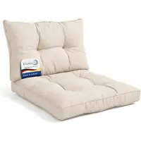 Beautissu LOUNGEKISSEN Xluna Sitz 50x50x10cm mit Rücken 50x40x12cm Natur (2tlg)