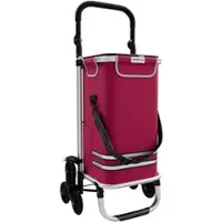 24MOVE Einkaufstrolley ALEGRE 3in1 Trolley faltbarer Einkaufswagen mit Kühlfach, rot