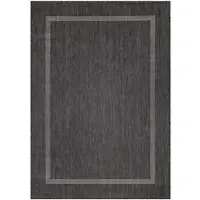 KADIMA DESIGN Balkonteppich Uni UV-Beständig Waschbar Strapazierfähig | Schwarz 240x340 cm Küche Balkon Fußbodenheizung geeignet | ALSTER –