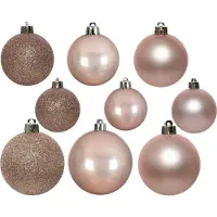 Christmas Decoration Weihnachtskugeln Kunststoff Mix 4-6cm 30er Set - Rosa