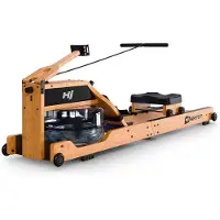 Hop-Sport HOP SPORT Wasser Rudergerät für Zuhause HS-200WR, Wasserrudergerät Bambus Klappbar mit App, Rudermaschine mit Wasser- oder Magnetwiderstand bis 180 kg