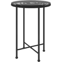 Syfax Esstisch Schwarz Ø55 cm Hartglas und Stahl