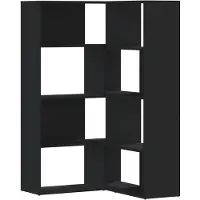 vidaXL Eck-Bücherregal 4 Etagen Schwarz 85x85x140 cm Holzwerkstoff