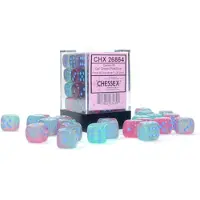 Chessex Gemini 12mm d6 Gel Green-Pink/blue Luminary Dice Block (36 dice)