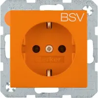 Berker Steckdose SCHUKO, Aufdruck BSV, S.1/B.3/B.7 glänzend orange