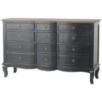 Amadeus Kommode mit 9 Schubladen MADDY 140X45X90 cm grau - Holz 140x45 cm