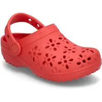 Crocs Sandale Classic Floral Cut Out Clog Kinder Cherry Red-Schuhgröße 34 - 35