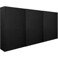Proregal Mega Deal 3x Flügeltürenschrank ELEPHANT Metall Aktenschrank komplett montiert abschließbar 180x120x40cm Stahl 4 Ebenen Stahlschrank Schwarz