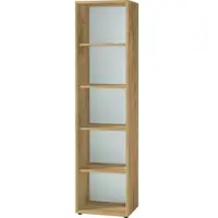 KADIMA DESIGN Aktenregal hoch schmal MUENCHEN 50x37x196 cm 5 Ordnerhöhen Chalet-Eiche-Nb./Weiß