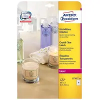Avery L7782-25, Transparent, Abgerundetes Rechteck, Dauerhaft, 63.5 x 38.1 mm, A4, Polyester