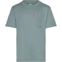 Levi's T-Shirt KIDS "LVB SUNSET POCKET TEE", Jungen, Gr. 16 (176), lead, Jersey, Obermaterial: 100% Baumwolle, normal, Rundhals, Shirts T-Shirt, mit Brusttasche, for Boys