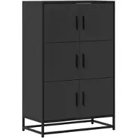 vidaXL Highboard Schwarz 68x35x106,5 cm Holzwerkstoff und Metall