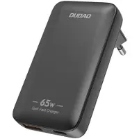 Dudao A65Q 65W GaN Reise-Wandladegerät USB-A / USB-C PD Ultradünn EU / US - Schwarz