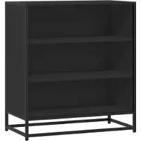 vidaXL Sideboard Schwarz 68x35x76 cm Holzwerkstoff und Metall