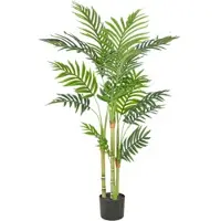 Creativ Green Kunstpalme "Bambuspalme", grün, H:120cm, Obermaterial: 100% Kunststoff, Kunstpflanzen, Kunstpalme, mit naturgetreuen Palmwedeln