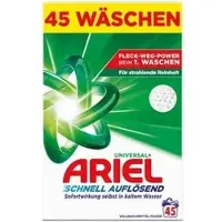 Ariel Waschmittel Universal+, Vollwaschmittel, Pulver, schnell auflösend, 2,25 kg Waschladungen 45