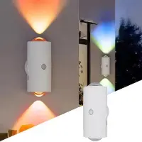 Axvcuxio 2x RGB Wandleuchte mit Bewegungsmelder & Farbverlauf,kabellos,7 Farbwechsel,USB-C,Magnethalterung -Für Wohnzimmer,Flur,Zimmer,Nachtlicht &Schranklicht