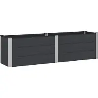 vidaXL Hochbeet Schwarz 200 x 50 x 54 cm WPC und Aluminium