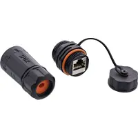 InLine Patchkabelkupplung Cat.6A, wasserdicht IP68, 2x RJ45 Buchse, geschirmt, RJ45 female, Schwarz