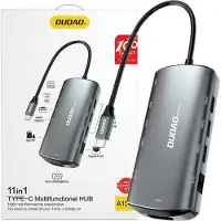 Dudao A15PRO, Kabelgebunden, USB 3.2 Gen 1 (3.1 Gen 1) Type-A + Type-C, 60 W, 3,5 mm, 1000 Mbit/s, Grau