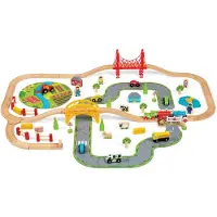 Big Jigs Rail Holzschienenbahn mit Landstraße 80 Teile