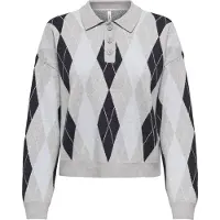 Bestseller ONLIBI LS CHECK POLO CC KNT Light Grey S