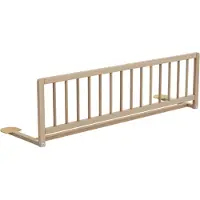 AT4 - Kinderbettgitter 117 cm ESSENTIEL Rohes BuchenHolz | 117 x 34,5 x 31 cm | Grenzen fallen | 18 Monate bis 5 Jahre | Für Matratzenhöhe 10 bis 16 cm | Min. Matratzenlänge 175 cm