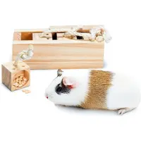 Karlie Brain Train Cube - Nagerspielzeug - 4 Klötze - Holz - Natur - 21,5x8,5x7,5 cm