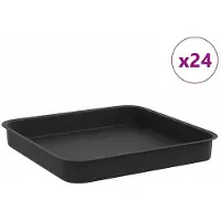 Syfax Quadratisches Blumentablett 24 pcs Schwarz 15 x 15 x 2 cm