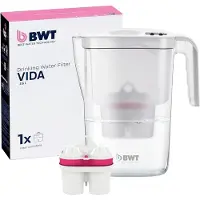 BWT Wasserfilter Kanne Vida Weiß 2,6 Liter – mitgelieferte Kartusche filtert nicht nur Kalk, Chlor, Blei und Kupfer sondern reichert Ihr Leitungswasser zusätzlich mit Magnesium an