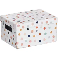 Zeller Kartonbox mit Deckel DOTS, 18 x 25 x 13 cm