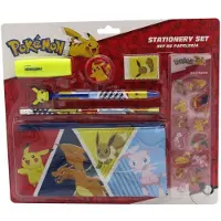 Nintendo Pokémon Schreinset mit 3 Fach Federmäppchen 5 teilig