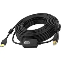 Vision TC 10MUSB+/BL/2, 10 m, USB A, USB B, USB 2.0, 0,48 Gbit/s, Schwarz
