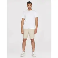 Knowledge cotton apparel Kurze Hose Fig Loose Poplin Elastic Waist String Herren Light Feather Gray-M