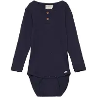 Minymo Body l/ä - Rib - Dark Navy - - 62 - Body L/Ä