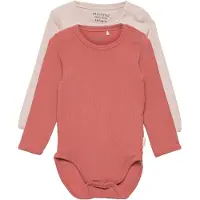 Minymo Body l/ä - Rib - 2er-Pack - Canyon Rose - - 68 - Body L/Ä