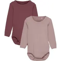 Minymo Bodys l/ä - 2er-Pack - Violett Ice - - 56 - Body L/Ä