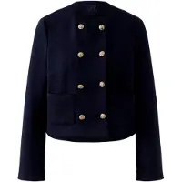 OUI Dunkelblaue Scuba Jacke Größe 36 in Doppelreiheroptik mit Wappenmotiv-Knöpfen