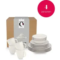 Vt wonen Geschirr vtwonen Tafelgeschirr White-Blue Line (16er Set)