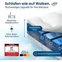 AM Qualitätsmatratzen | 3D Deluxe 7-Zonen Kaltschaum-Topper | 240x200 cm | 8 cm Höhe | Matratzentopper | 240/200 | Kaltschaum Topper | 7 Zonen