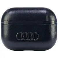 Audi Apple AirPods Pro 2 Leather Big Logo Schutzhülle Schwarz