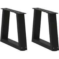 vidaXL Couchtischbeine V-Form 2 Stück Schwarz 30x(30-31,3) cm Stahl