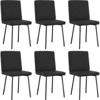 vidaXL Esszimmerstühle 6 Stk. Schwarz Kunstleder