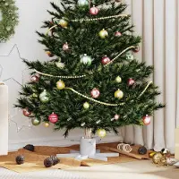Prolenta Maison Exclusive - Weihnachtsbaumständer Weiß 50 x 50 x 15,5 cm Stahl