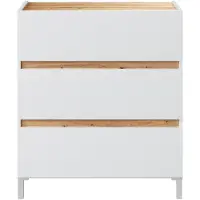 CALICOSY - Kommode 3 Schubladen in Eichenoptik und Weiß L79 cm - TEMPUS