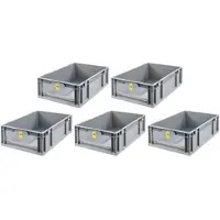 Proregal 5x Eurobox NextGen Insight Cover | HxBxT 17x40x60 | 34 Liter | Niedrig/Gelb | Eurobehälter, Transportbox, Transportbehälter