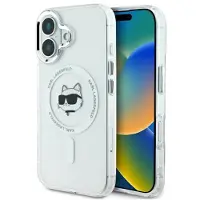 Karl Lagerfeld KLHMP16SHLSCHH iPhone 16 6.1" biały/white hardcase IML Metal Choupette Head MagSafe