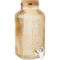COSY&TRENDY Getränkespender Mit Zapfhahn Ocker Glas 3,35l