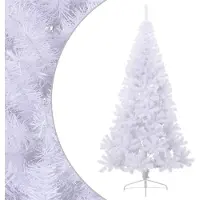 Syfax Künstlicher Halb-Weihnachtsbaum mit Ständer Weiß 180 cm PVC