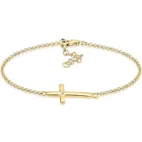 Elli Armband Kreuz Kristall Silber Vergoldet Elli Gold